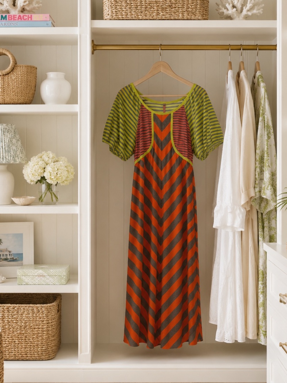 Uncle Frank Vibrant Striped Coverup